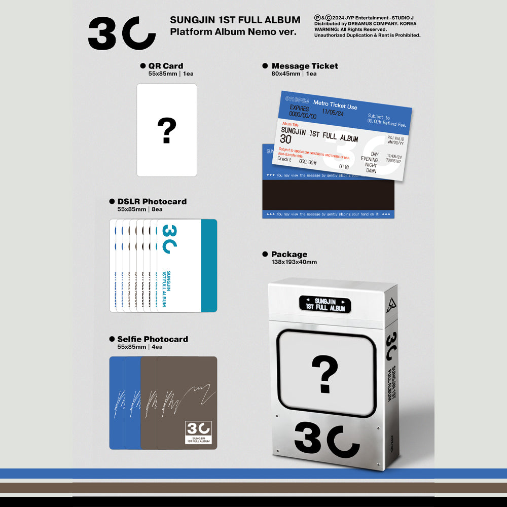 [PREORDER] SUNGJIN 30 (Platform Album_Nemo Ver.) 1st Album CNA KPop
