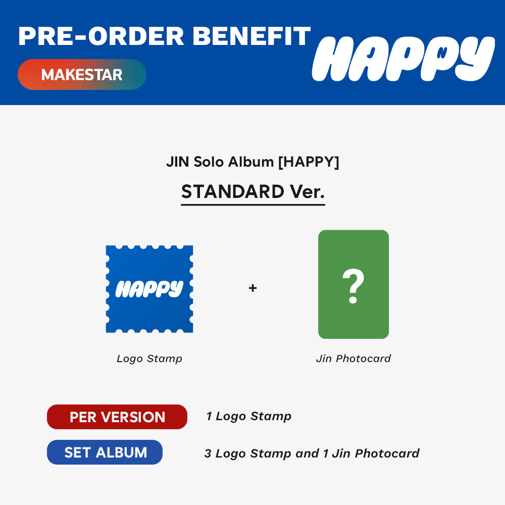 [PRE-ORDER] JIN - HAPPY (1st Solo Album)