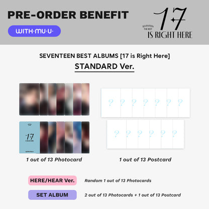 SEVENTEEN - 17 IS RIGHT HERE (Best Album) WITHMUU Special Gift Event