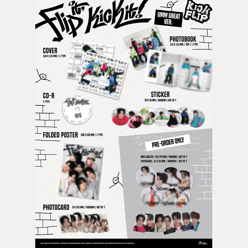 [PRE-ORDER] KICKFLIP - Flip it, Kick it! (Umm Great Ver.) 1st Mini Album