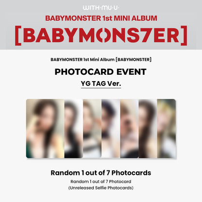 BABYMONSTER - BABYMONS7ER (YG Tag Ver.) 1st Mini Album